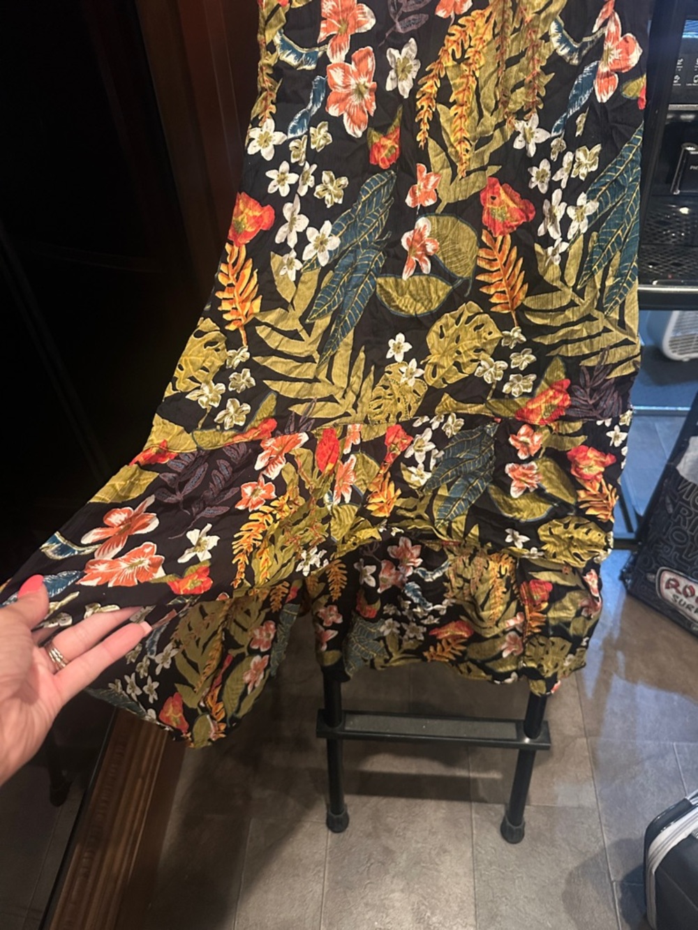 Angie Black Tropical Floral High-Low Maxi Dress - Picture 3 of 3